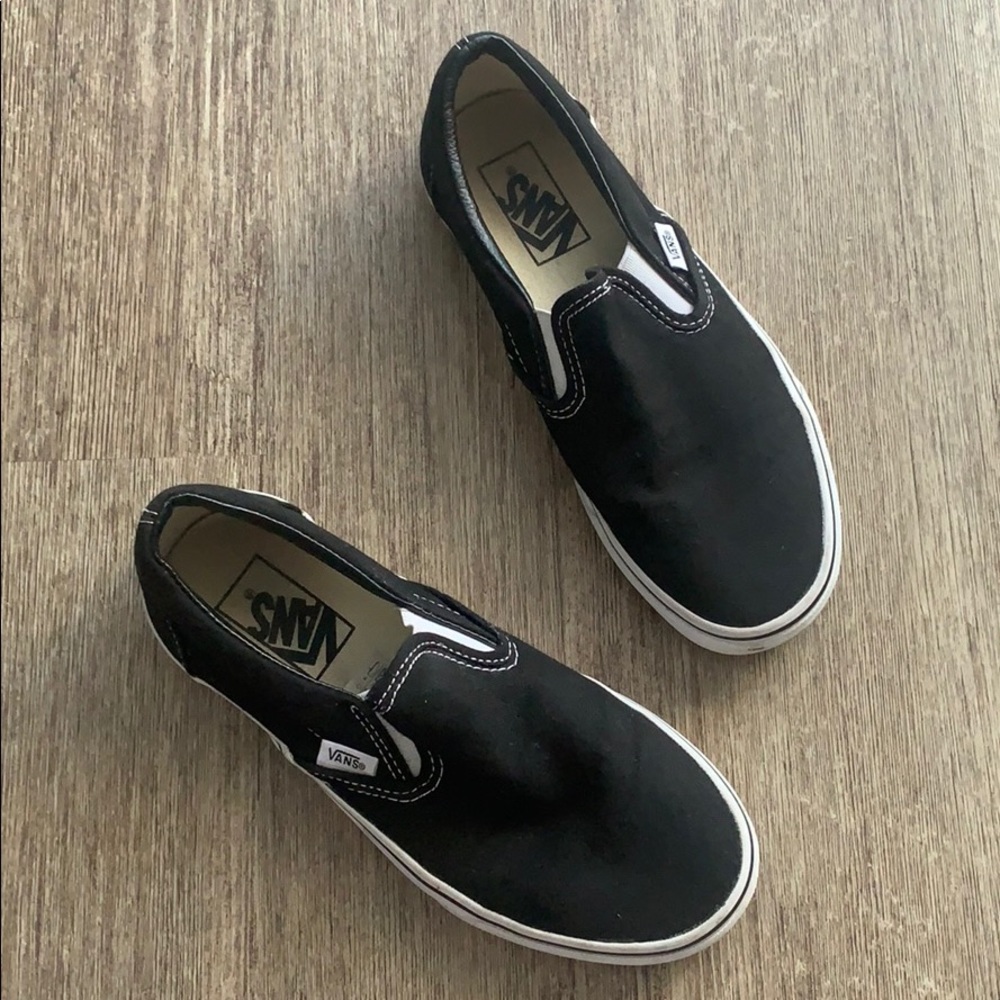 Black Slip On Vans Size 7 women’s